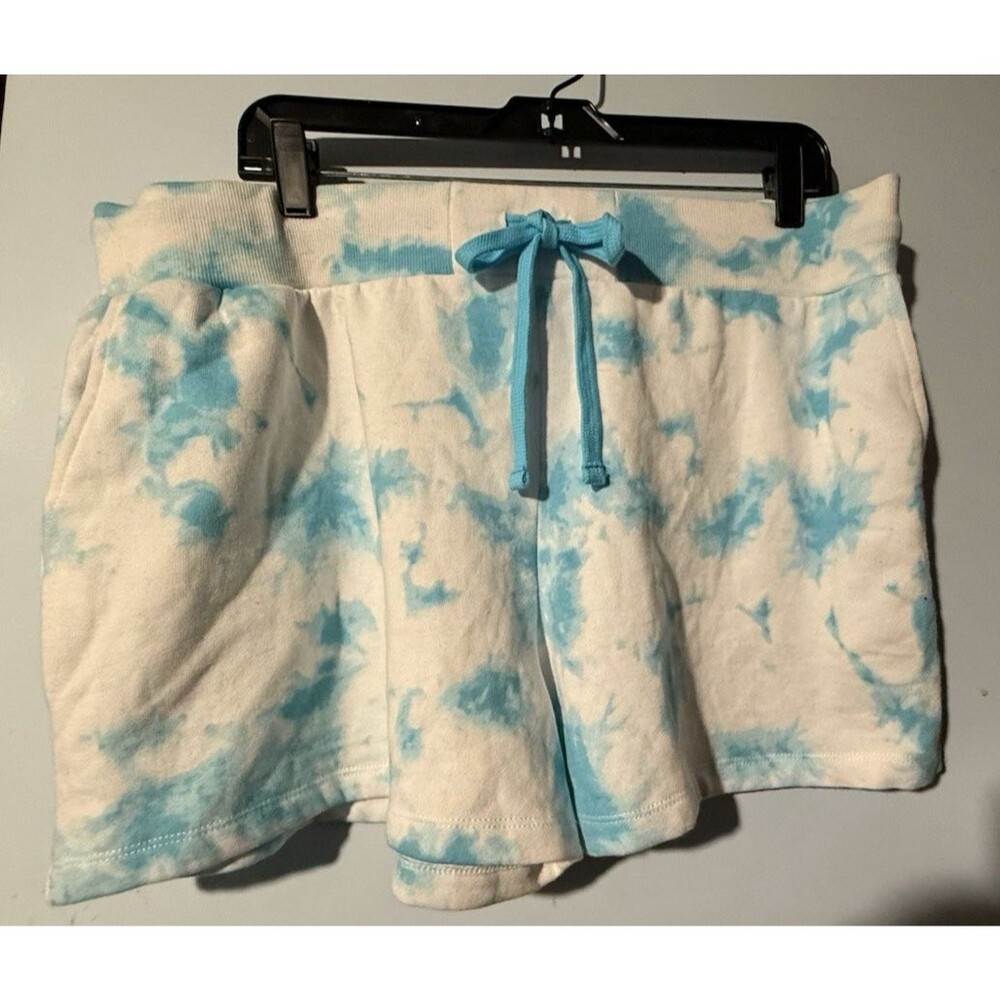 Disney Parks Women's XL Blue White Tie Dye Lounge Shorts NWT Drawstring